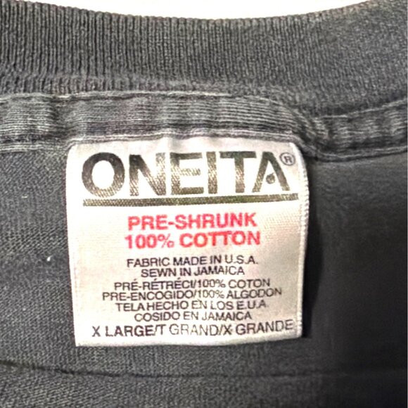 Vintage Oneita Fulton Race Engines Graphic T-Shirt Black Cotton XL USA Made - Picture 3 of 6